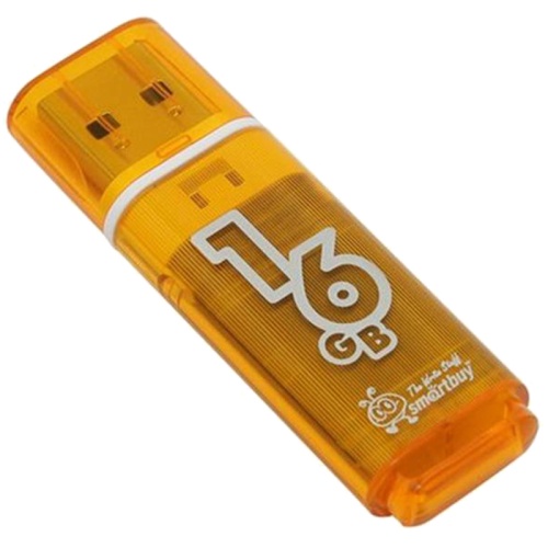 Память USB Flash 16 GB Smartbuy "Glossy" USB 2.0 Flash Drive, оранжевый