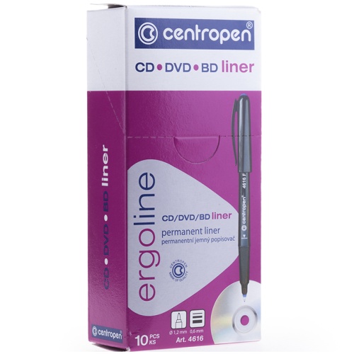 Маркер перманентный для CD/DVD Centropen "4616" синий, 0,6 мм