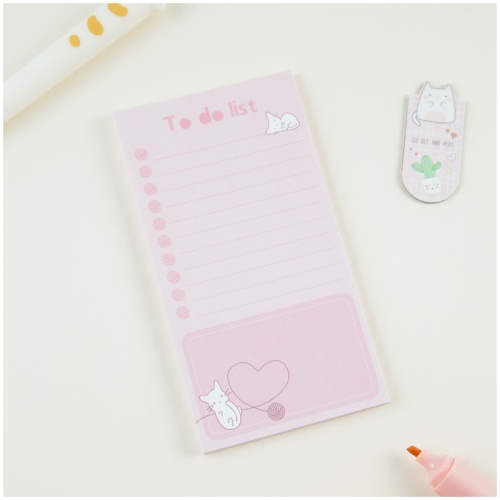 Блок для записей (To Do list) MESHU "Кitten", 8,0*15,0*0,6см, 50л., на склейке