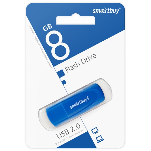 Память USB Flash 8 GB Smartbuy "Scout" USB 2.0 Flash Drive, синий