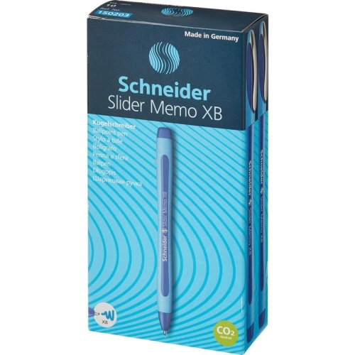Ручка шариковая неавтоматическая Schneider "Slider Memo XB" синяя, (толщина линии 0.7 мм)