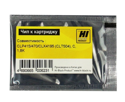 чип samsung (clt504) clp-415/470/clx4195, c, 1,8k hi-black