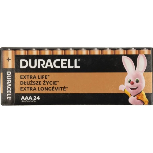 Батарейка AAA мизинчиковая Duracell MN2400 LR03 (24 штуки в упаковке)