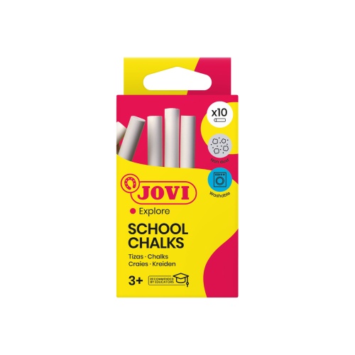 Мелки белые JOVI, 10шт., круглые, картонная коробка