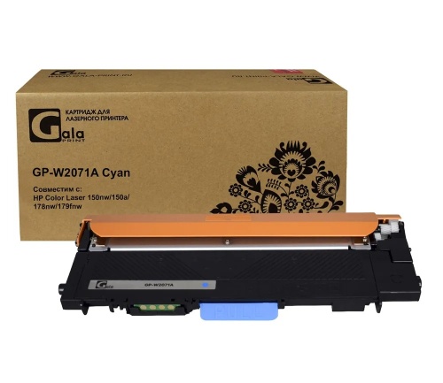 Картридж HP GP-W2071A (№117A) CL 150nw/150a/178nw/179fnw Голубой 700 копий GalaPrint