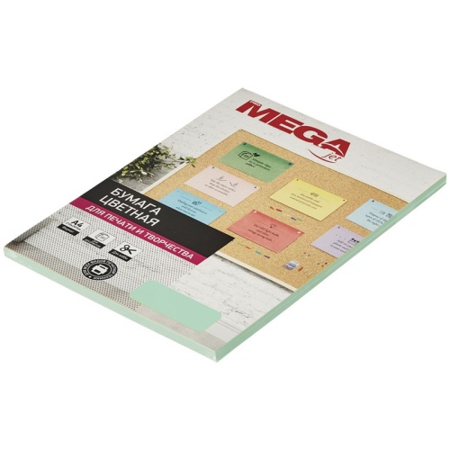 Бумага цветная ProMEGA Jet (А4, 80г, зеленая пастель) пачка 50л
