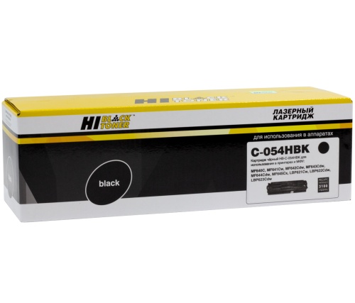 Картридж Canon (054H BK) i-SENSYS LBP621Cw/622/623/ imageCLASS MF642Cdw, Bk, 3,1K Hi-Black