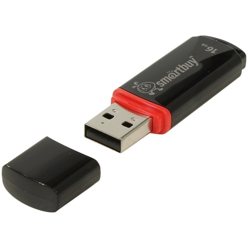 Память USB Flash 16 GB Smartbuy "Crown" USB 2.0 Flash Drive, черный