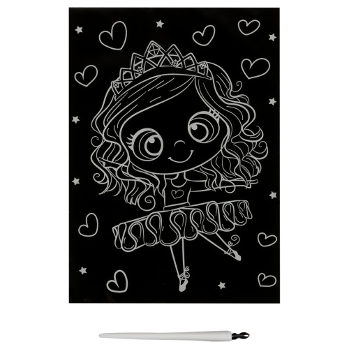 Гравюра с мультицветной основой ТРИ СОВЫ "Балерина", А5