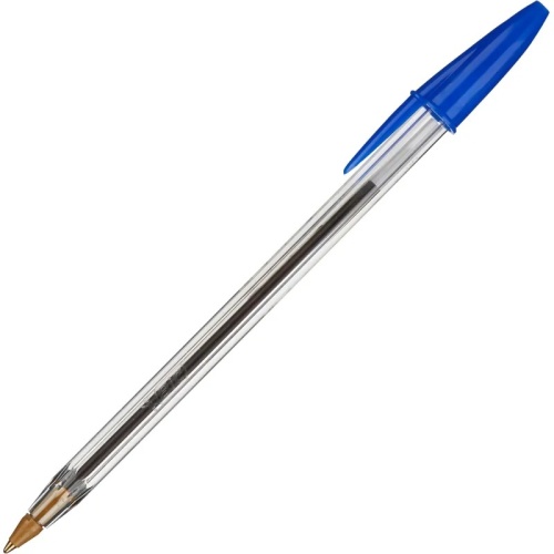 Ручка шариковая неавтоматическая Bic Cristal синяя (толщина линии 0.32 мм, корпус прозрачный)