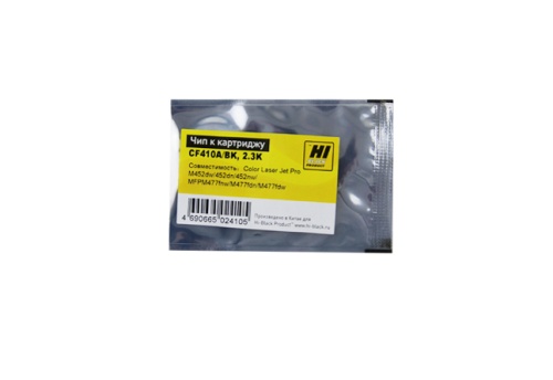 чип hp clj pro m452/mfp m477/m377 (cf410a) oem size, bk, 2,3k hi-black