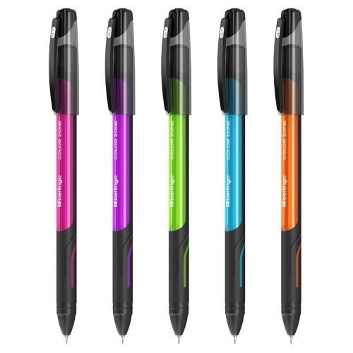 Ручка шариковая Berlingo "Color Zone stick" синяя, 0,7мм, прорезиненный корпус ассорти, пакет Ручка шариковая Berlingo "Color Zone stick" синяя, 0,7мм, прорезиненный корпус ассорти, пакет