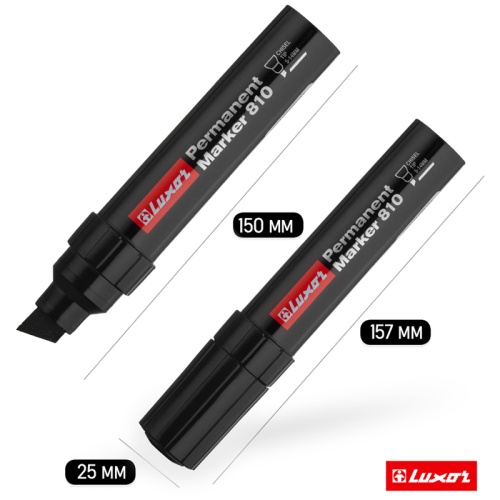 Маркер перманентный промышленный Luxor "810" черный, скошенный, 14мм Маркер перманентный промышленный Luxor "810" черный, скошенный, 14мм