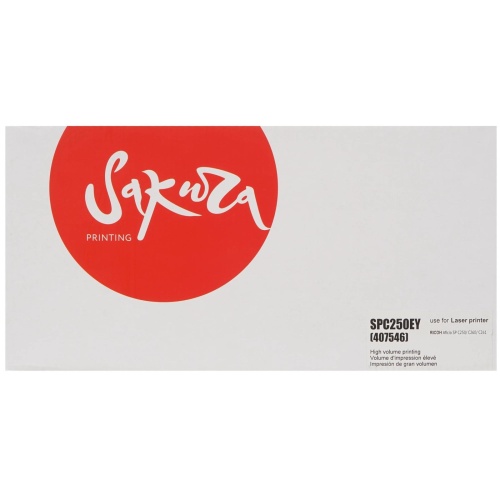 Картридж Ricoh SPC250EY (407546) Aficio SP C250/ C260/ C261, желтый, 1600 к. SAKURA