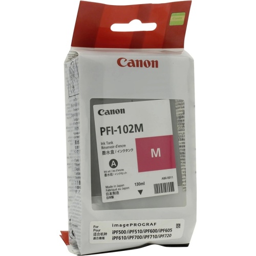 Картридж Canon PFI-102M iPF500/iPF600/iPF610/iPF700, 130мл (O) Magenta