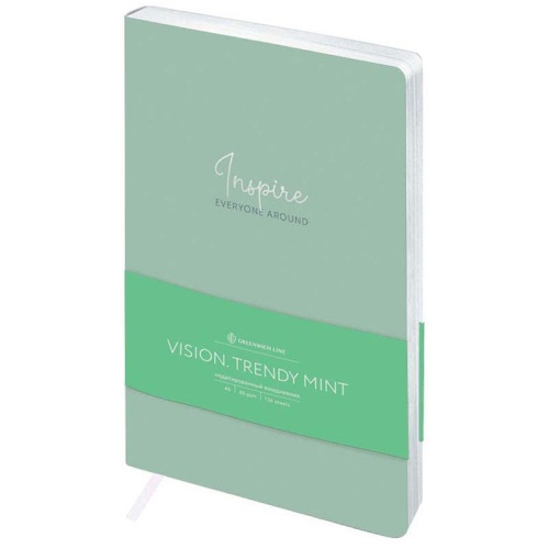 Ежедневник недатированный А5, 136л., кожзам, Greenwich Line "Vision. Trendy mint", тон. блок, срез Ежедневник недатированный А5, 136л., кожзам, Greenwich Line "Vision. Trendy mint", тон. блок, срез