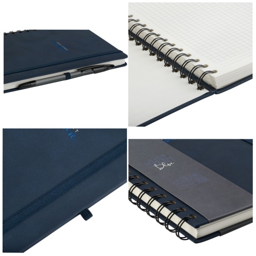 Записная книжка А5 96л., кожзам, на гребне, Greenwich Line "Just start. Blue", твердая обложка, тисн Записная книжка А5 96л., кожзам, на гребне, Greenwich Line "Just start. Blue", твердая обложка, тисн