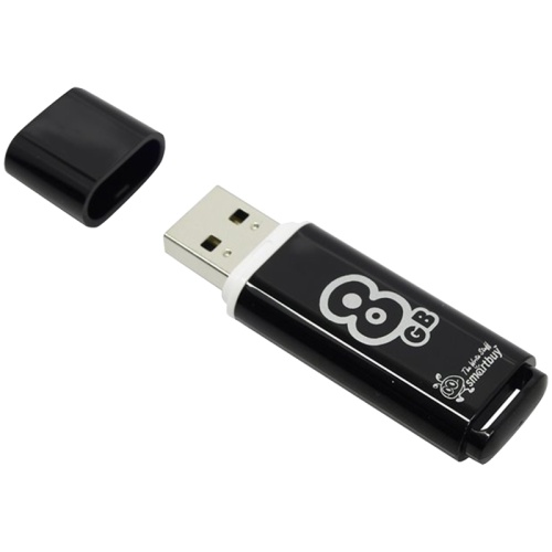 Память USB Flash 8 GB Smartbuy "Glossy" USB 2.0 Flash Drive, черный