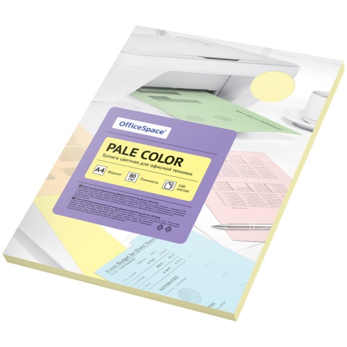 Бумага цветная OfficeSpace "Pale Color", А4, 80г/м2, 100л., (оранжевый) Бумага цветная OfficeSpace "Pale Color", А4, 80г/м2, 100л., (оранжевый)