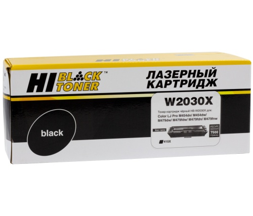 Картридж лазерный HP (W2030X) CLJ Pro M454dn/M479dw, №415X, Black, 7,5K без чипа Hi-Black