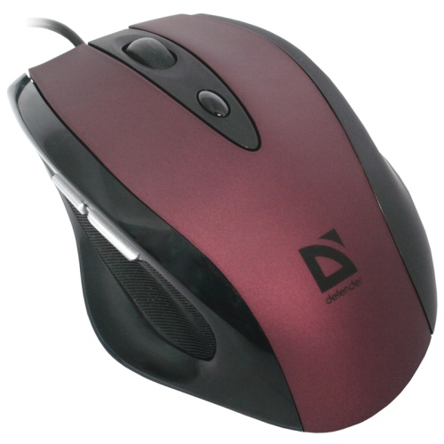 Мышь проводная Defender Opera MB-880 черный, бордовый