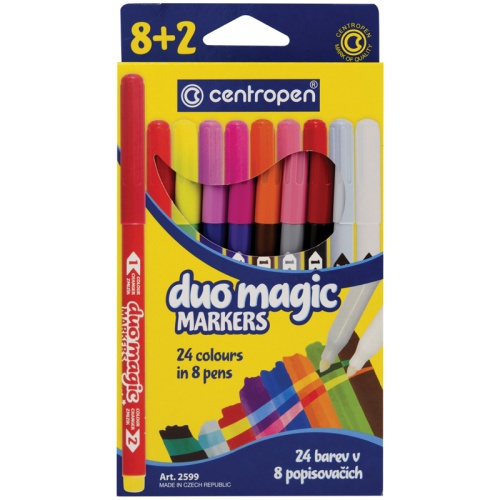 Фломастеры меняющие цвет Centropen "Duo Magic", 08цв.+2, 10шт., 24цв.
