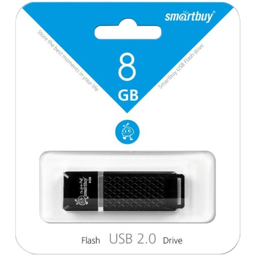 Память USB Flash 8 GB Smartbuy "Quartz" USB 2.0 Flash Drive, черный
