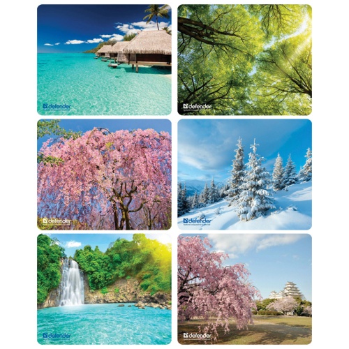 Коврик для мыши Defender Silk Pad Nature 230*190*1,6мм, ассорти 10 видов