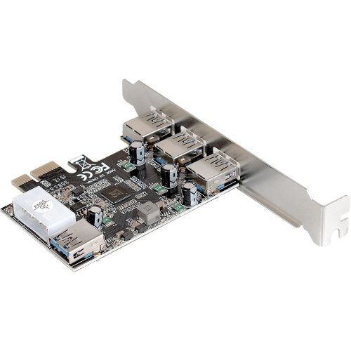 Контроллер ExeGate EXE-367 (PCI-E x1 v2.0, 3*USB 3.0 ext. + 1*USB3.0 int., разъем доп.питания)