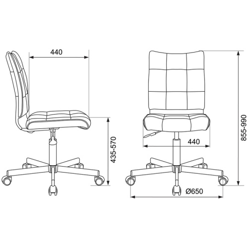 Кресло оператора Бюрократ CH-330M/BLACK, ML, экокожа черный, без подлокотников, регулировка высота с