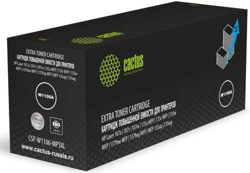 Картридж HP (W1106-MPSXL) W1106A 107a/107r/MFP135a/135r/135w/137, 10000 копий (с чипом) Cactus