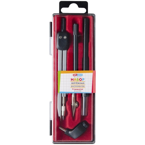 Готовальня ArtSpace, 6 предметов, циркуль 135мм, 227867