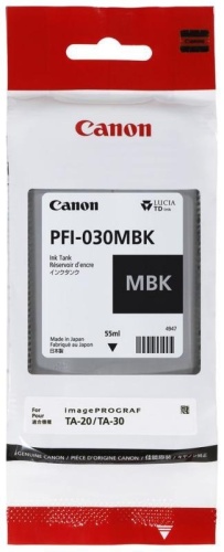 Картридж струйный Canon Pigment Ink PFI-030 (Matte Black) Черный матовый , 55 мл TM-240, TM-340
