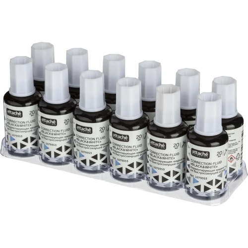 Корректирующая жидкость (штрих) Attache Selection Black&White быстросохнущая 20 мл