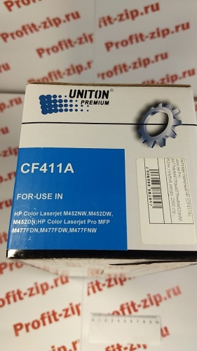 Картридж Premium HP (CF411A) M452/ M477 синий ресурс 2300 копий UNITON