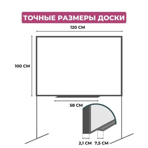 Доска магнитно-маркерная Attache Twist 100x120 см односекционная на колёсиках, полочка для маркеров Доска магнитно-маркерная Attache Twist 100x120 см односекционная на колёсиках, полочка для маркеров
