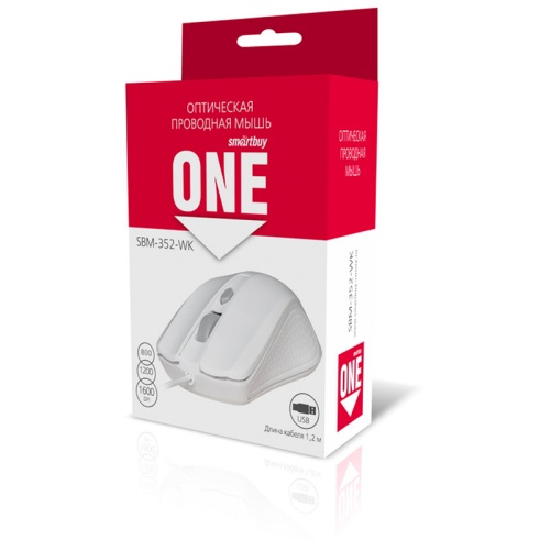 Мышь проводная Smartbuy ONE 352 черный, белый