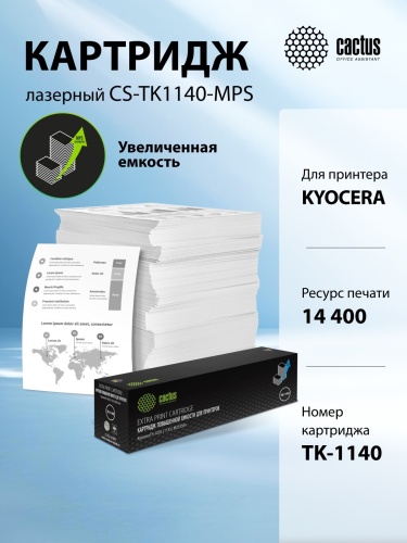 Картридж Kyocera CS-TK1140-MPS черный 14400стр. FS-1035/1135/M2535dn Cactus