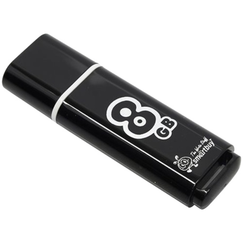 Память USB Flash 8 GB Smartbuy "Glossy" USB 2.0 Flash Drive, черный