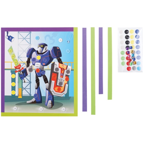 Аппликация из пуговиц Мульти-Пульти "Робот", европодвес Аппликация из пуговиц Мульти-Пульти "Робот", европодвес