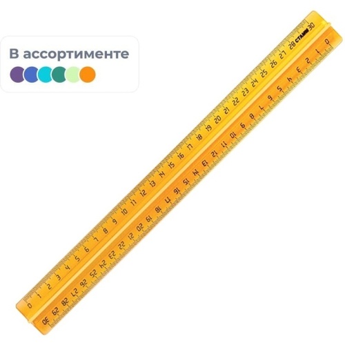 Линейка 30 см Attache пластиковая прозрачная с держателем (ЛН42АЕ)