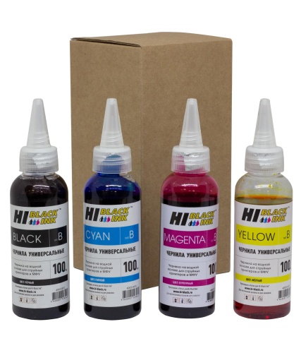 Чернила Brother (тип B), на водной основе, набор 4 цвета (4 * 100мл) Hi-Black Чернила Brother (тип B), на водной основе, набор 4 цвета (4 * 100мл) Hi-Black