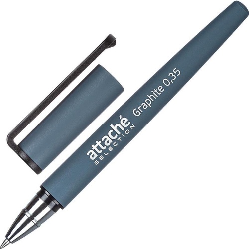 Ручка гелевая неавтоматическая Attache Selection Graphite синяя корпус soft touch (линиия 0.3) Ручка гелевая неавтоматическая Attache Selection Graphite синяя корпус soft touch (линиия 0.3)