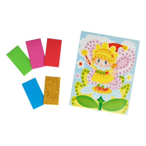 Мозаика магическая на самоклеящейся основе из мягкого пластика EVA Мульти-Пульти "Феечка", 16,7*20,5