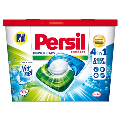 Капсулы для стирки белья Persil (ПЕРСИЛ) 4в1 21шт "Power caps. Свежесть от вернель"