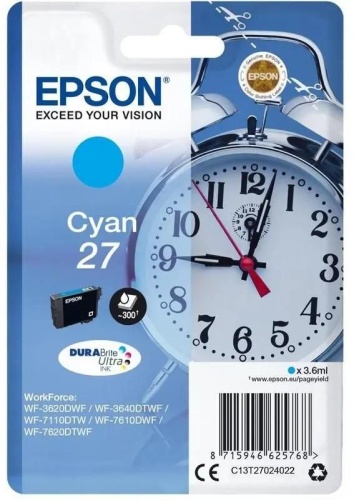 Картридж струйный Epson T2702 (C13T27024020) голубой оригинальный