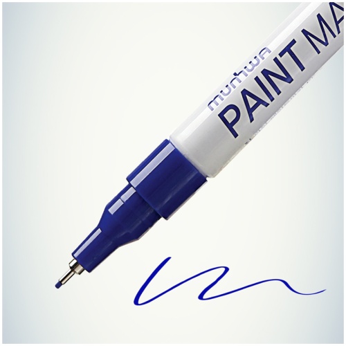 Маркер-краска MunHwa "Extra Fine Paint Marker" синяя, 1мм, нитро-основа