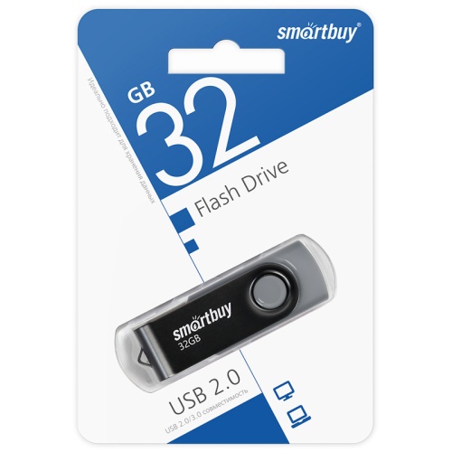 Память USB Flash 32 GB Smartbuy "Twist" USB 2.0 Flash Drive, черный