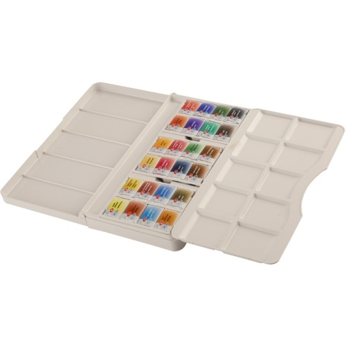 Акварель Белые ночи, художественная, 24 цвета, кюветы, пластик, палитра Акварель Белые ночи, художественная, 24 цвета, кюветы, пластик, палитра