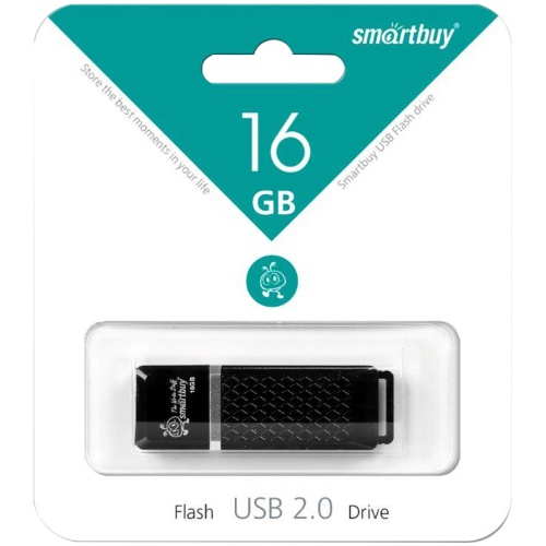 Память USB Flash 16 GB Smartbuy "Quartz" USB 2.0 Flash Drive, черный